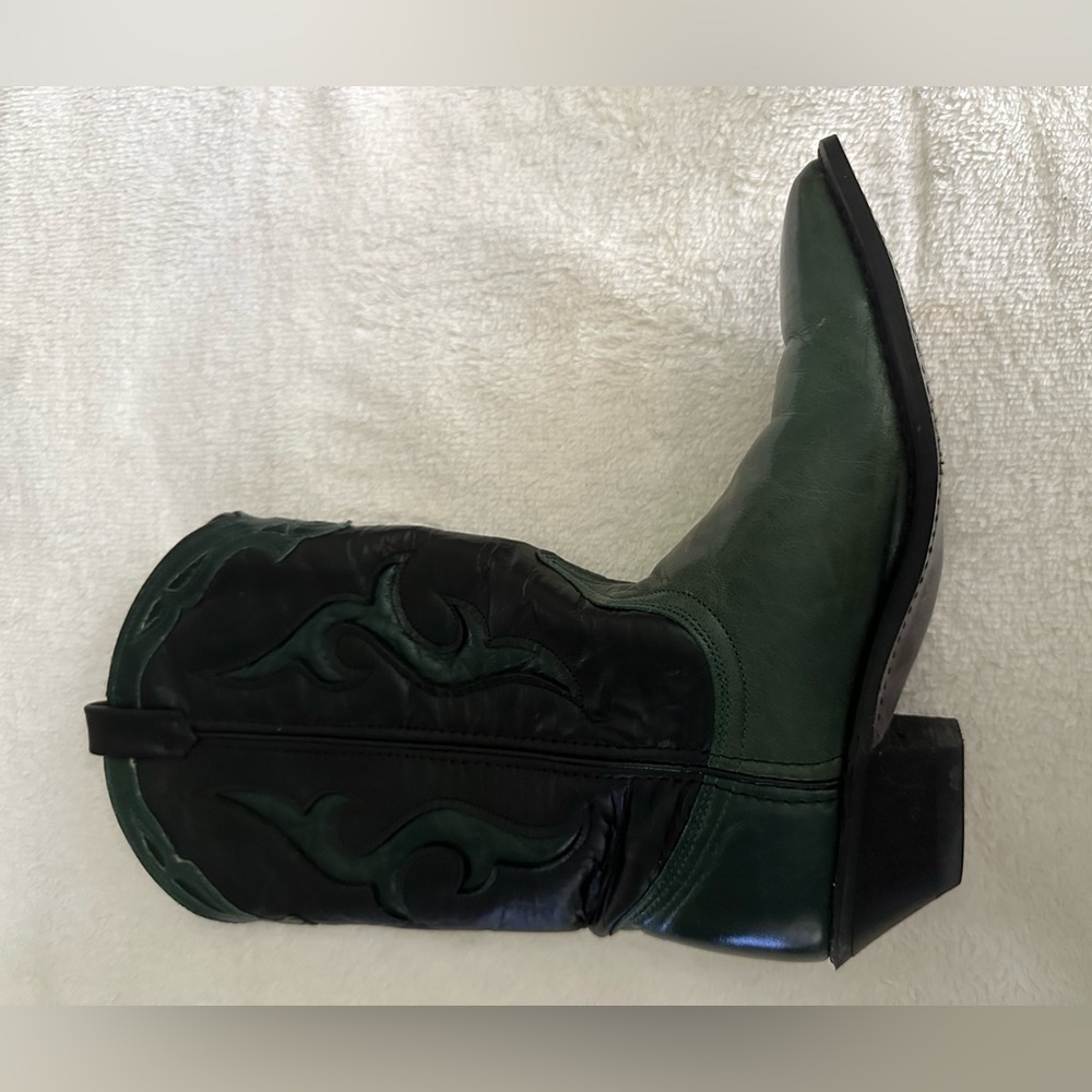 Vintage Dingo Green and Black Western Cowboy Boots size 5M - Picture 2 of 6